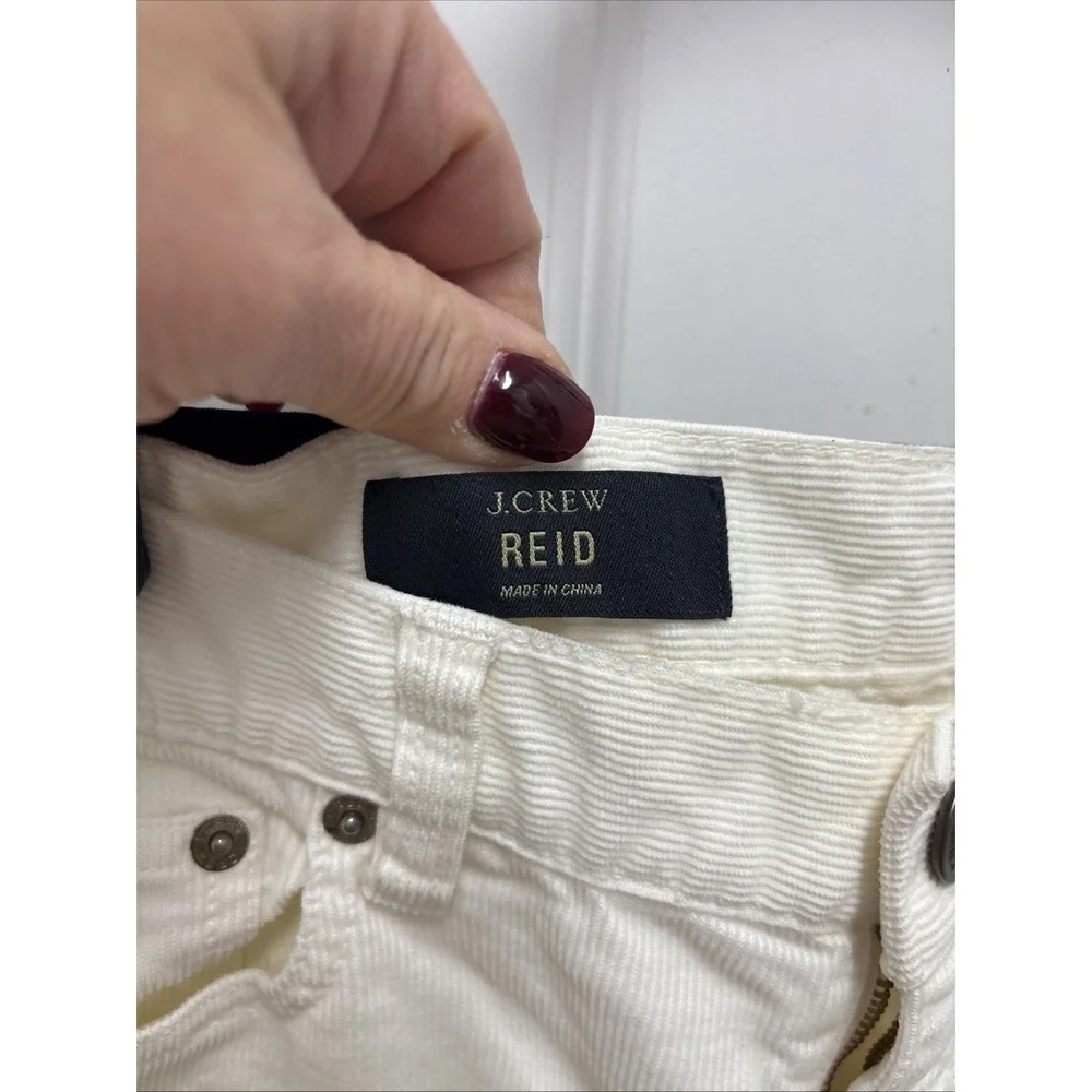 J. Crew‎ Women Size 28 Petite White Courduroy Reid Boot Crop